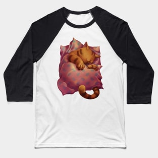 Marmalade The Napping Ginger Cat Baseball T-Shirt